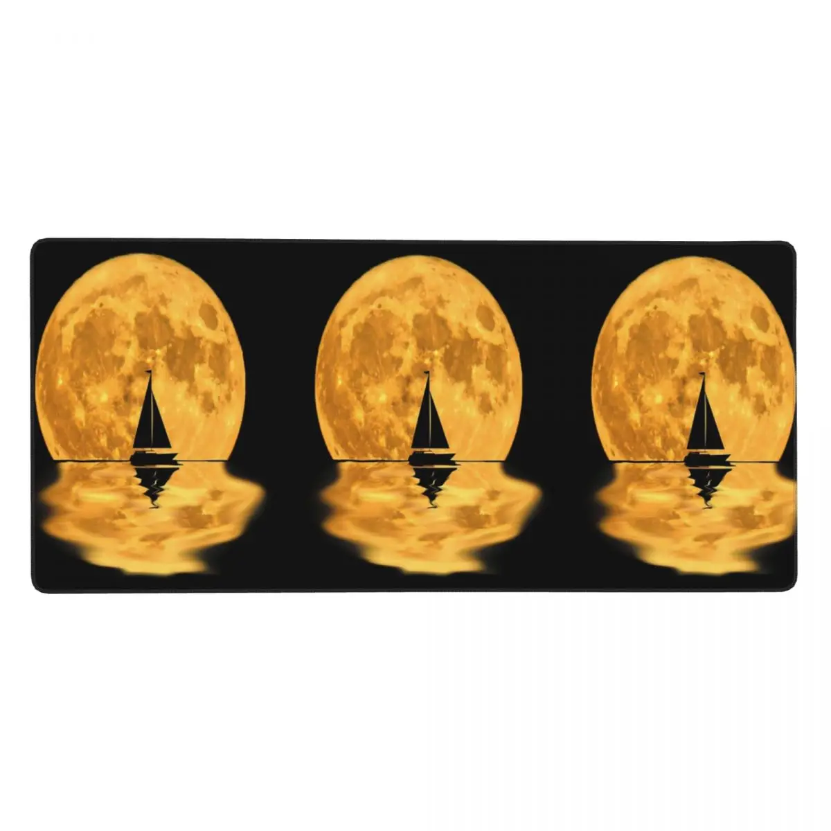 Sailboat Night Cruise Boating Sailing Full Moon Large Mouse Pad Computer Keyboard Mouse Mat Gamer Laptop Desk Mat Table Mats