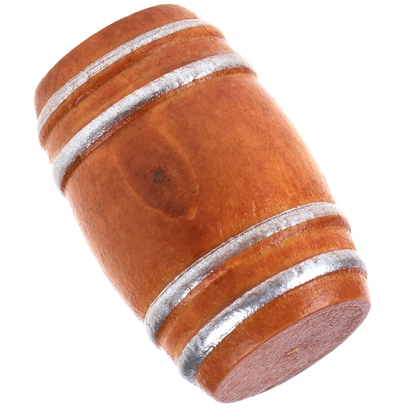 1 szt. Miniaturowy drewniany okrągły beczka na piwo do domku dla lalek, model 1:12, mini symulacja, akcesoria do dekoracji domku dla lalek