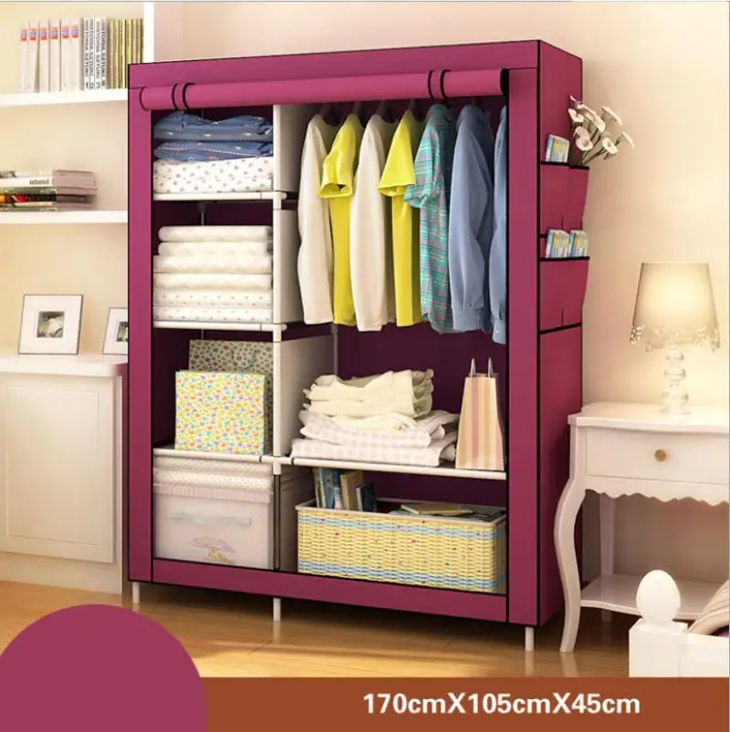 Multi-Purpose Non-Woven Cloth Wardrobe Fabric Closet Portable Folding Dustproof Waterproof Clothing Storage Cabinet Furniture