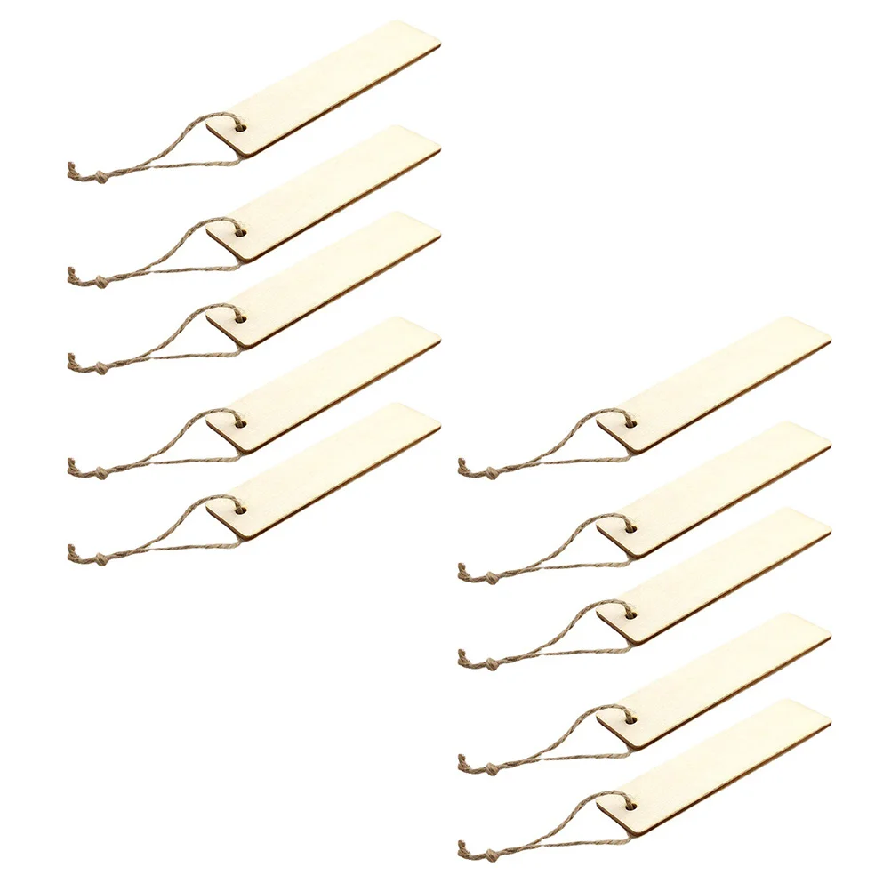 

20Pcs Wooden Bookmarks Blank DIY Delicate Rectangle Page Markers Hangtags Easy to Customize for Crafts Gifts and Students