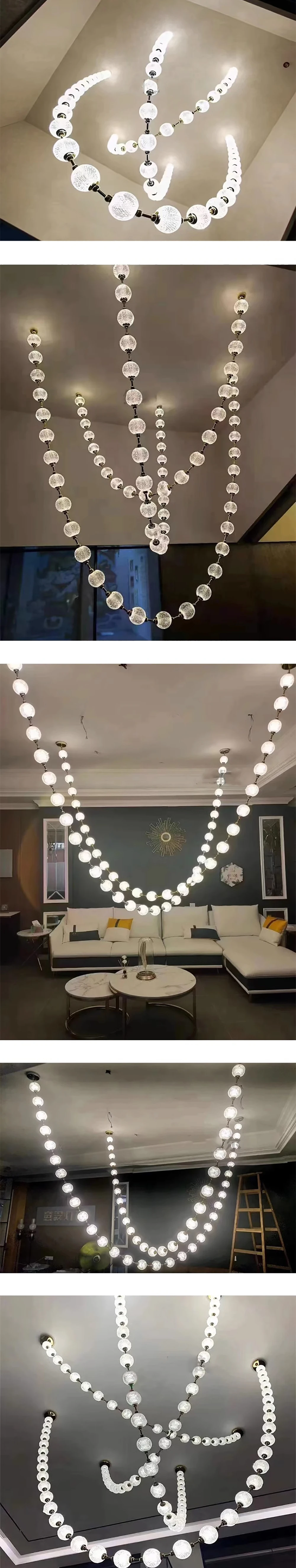 Pearl Necklace Design LED Dimmable Chandelier Balls