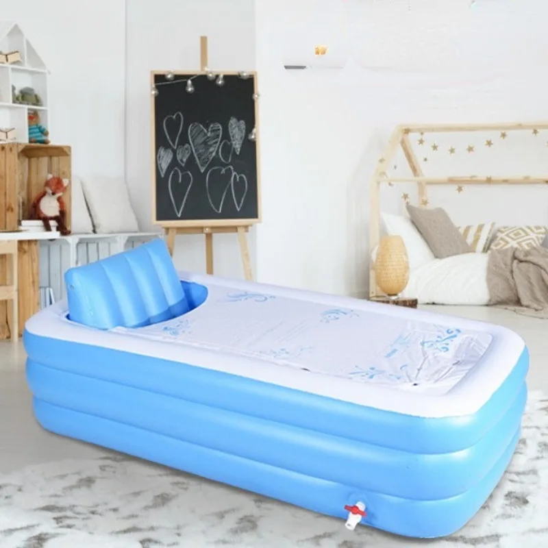 Bathtub Foldable Inflatable Bathtub Pool for Adult Inflatable Sauna Kids Pad Fumigation Box Thickened Backrest