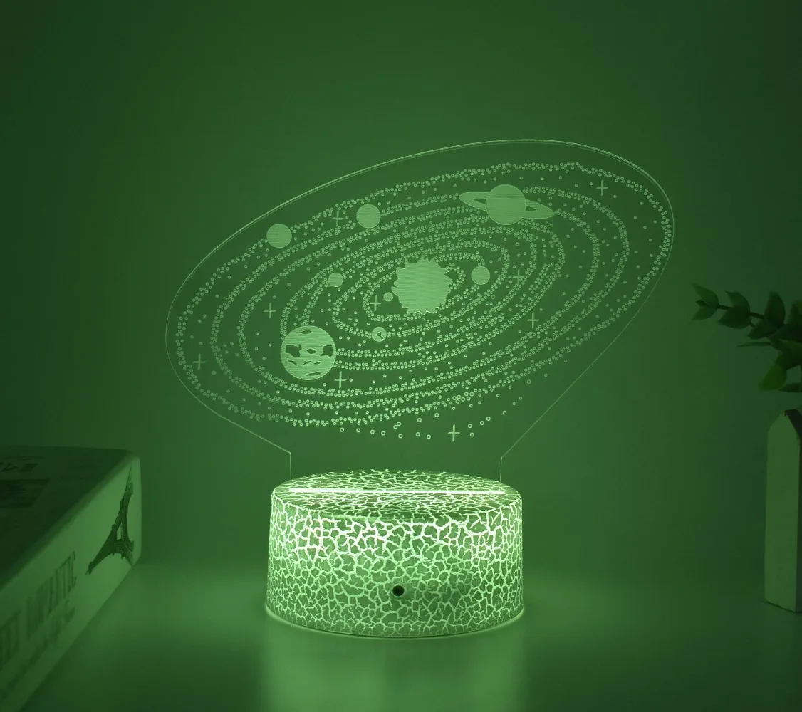 Nighdn Galaxy 3D Night Light for Kids Room Decor 7 Colors Changing Bedside Lamp Birthday Christmas Gifts for Boys Girls Toddler