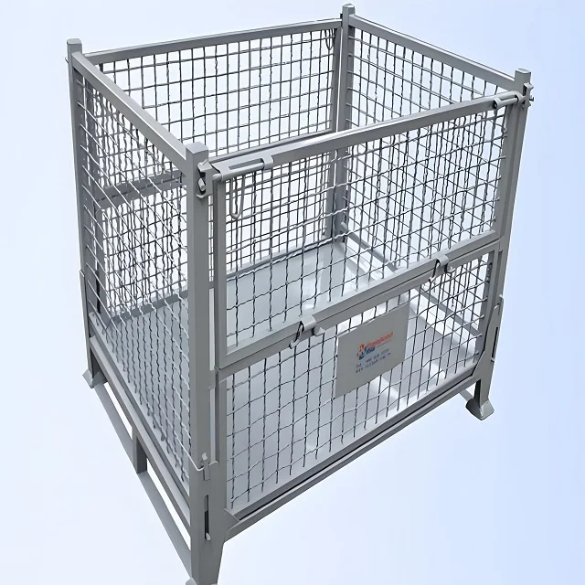 大容量亜鉛メッキ倉庫ヘビーデューティ収納ケージ高品質折りたたみ式ホット販売工場直接販売