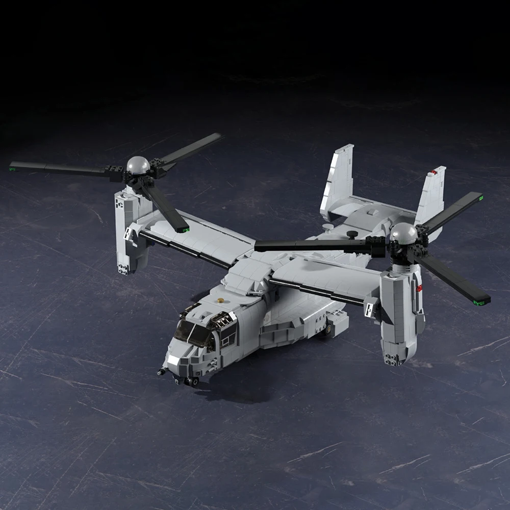 MOC CV-22 Osprey Tiltrotor Building Blocks Toy Bell Boeing V-22 Aircraft Building Bricks Sets Transport Plane Toy for kids Gifts