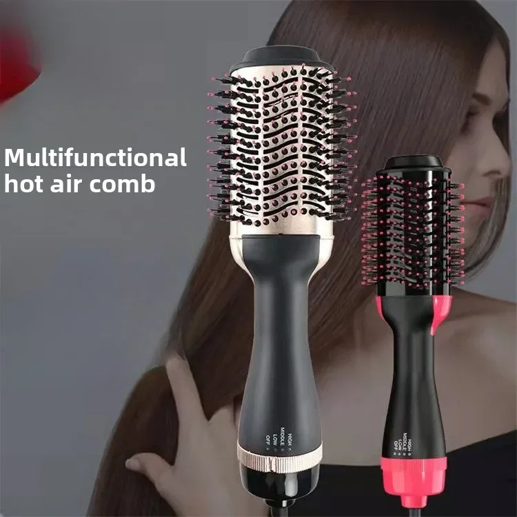 Best Seller Hot Air Comb Gold Multi-functional Shape Dry and Wet Curl Straightening Comb