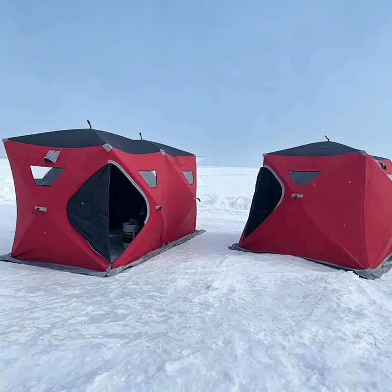 Winter Double-Layer Quick Start 2000mm Waterproof Cotton-Padded Thickened Warm-Keeping Cold-Proof Insulated Fishing Tent for