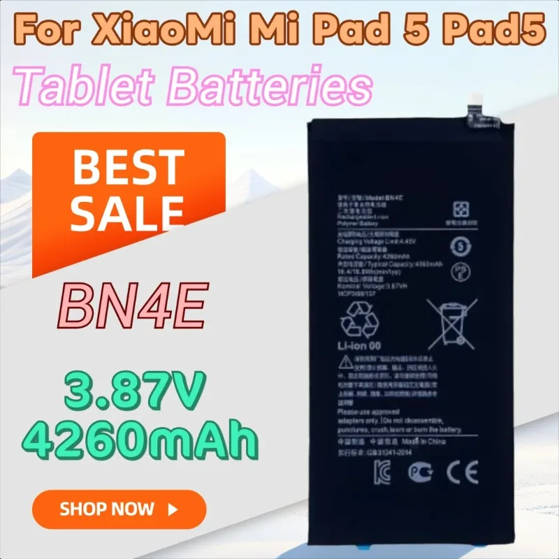 

High Quality New 3.87V 4260mAh BN4E Replacement Battery for XiaoMi Mi Pad 5 Pad5 Tablet Battery