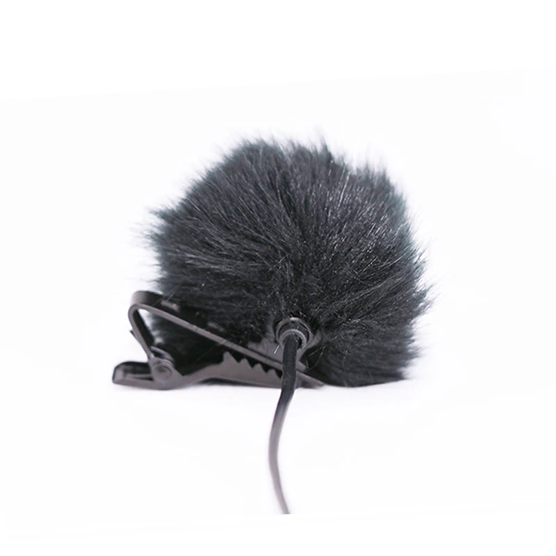 Black Fur Windscreen Windshield Wind Muff for Lapel Microphone Mic