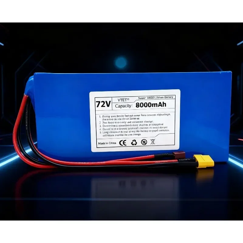 Batterie au Lithium pour vélo électrique VTET 18650 72V 10Ah, avec plage accrue et courant élevé, équipée d'un BMS haute puissance