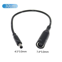 Dc Power Jack 7.4x5.0 to 4.5x3.0 Converter Adapter Laptop Charging Cable 30cm for Dell Vostro 5502 5510 5390 3500 XPS 12 13 9360