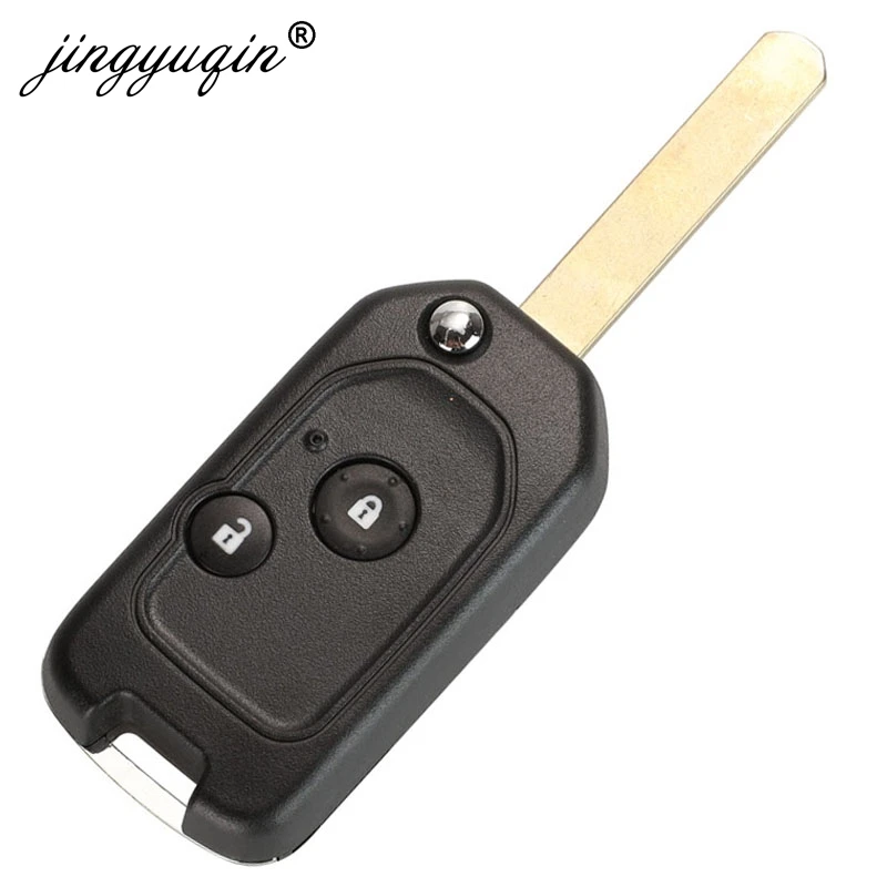 jingyuqin 2/3/4BTN Modified Filp Remote Key Shell Fob Case For Honda Fit CRV Civic Insight Ridgeline HRV Jazz ACCORD 2003-2013