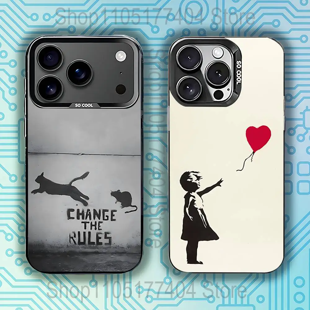 

Graffiti B-Banksy Artist-es Phone Case For iPhone 17,16,15,14,13,12,11,Pro,Max,Plus,E,Air,Mini Black Tpu Cover