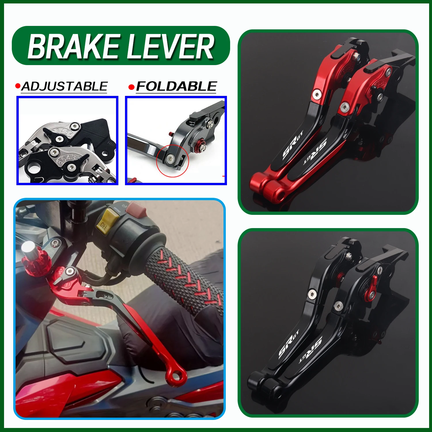 PER Aprilia SR GT 200 2022-2025 SRGT200 Moto SR200GT Pieghevole Regolabile CNC Destra/Sinistra Leva Freno Maniglia Guard Leve