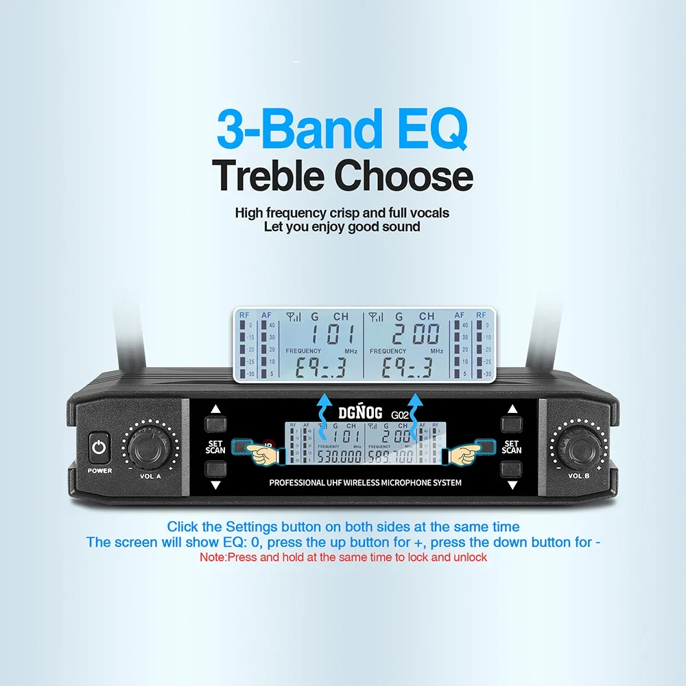 Micrófono inalámbrico Dual para Karaoke, dispositivo de mano profesional, UHF, 2 canales, sistema con micrófono inalámbrico, fiesta, iglesia, hogar