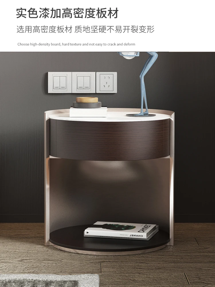 The product can be customized.Customized Italian style bedside table, circular designer, home storage storage cabinet