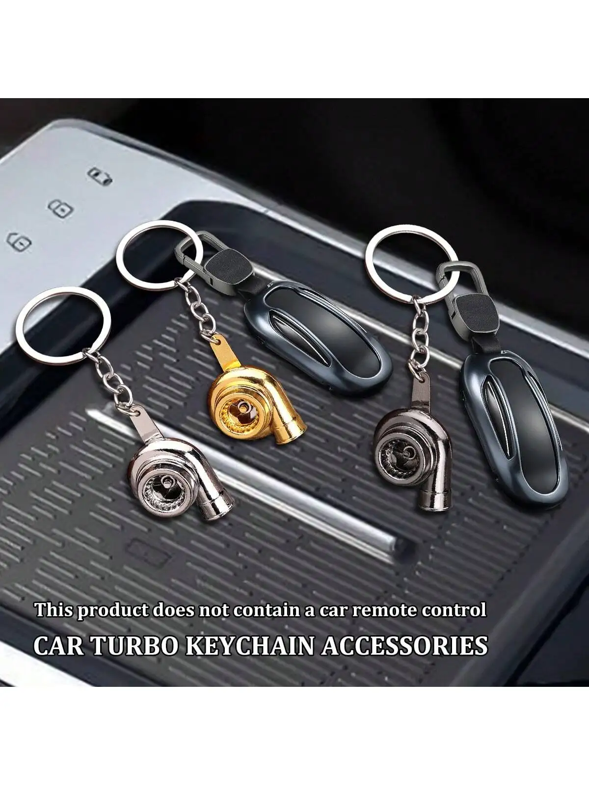 Car modification accessories keychain turbine car key ring