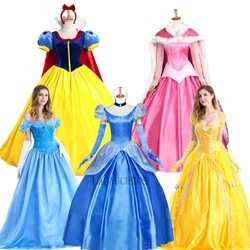 Anime roupas adulto cosplay vestido cinderela traje neve branca princesa vestido de palco roupas dia das bruxas fantasia vestido de bola