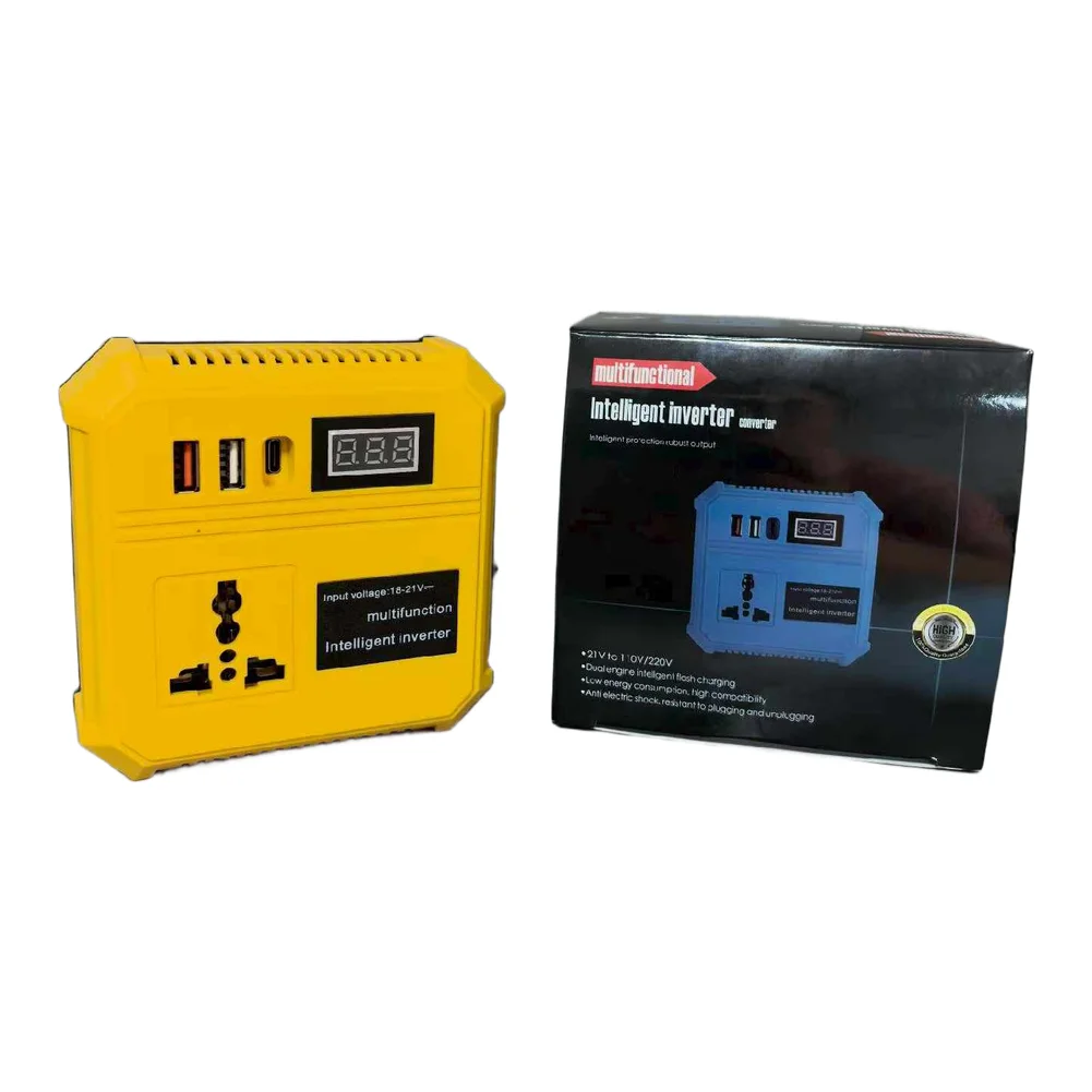 Portable DC To AC 220V Power Inverter Converter Yellow Black For Chip For Car Camping Home Appliance Electricity T