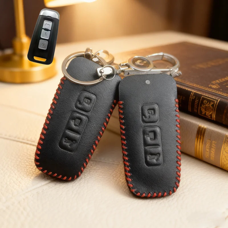 Handmade Leather for Piaggio Beverly 400 Beverly400 Motorcycle Key Case Remote Key Cover Shell Keychain Fob Holder Accessories