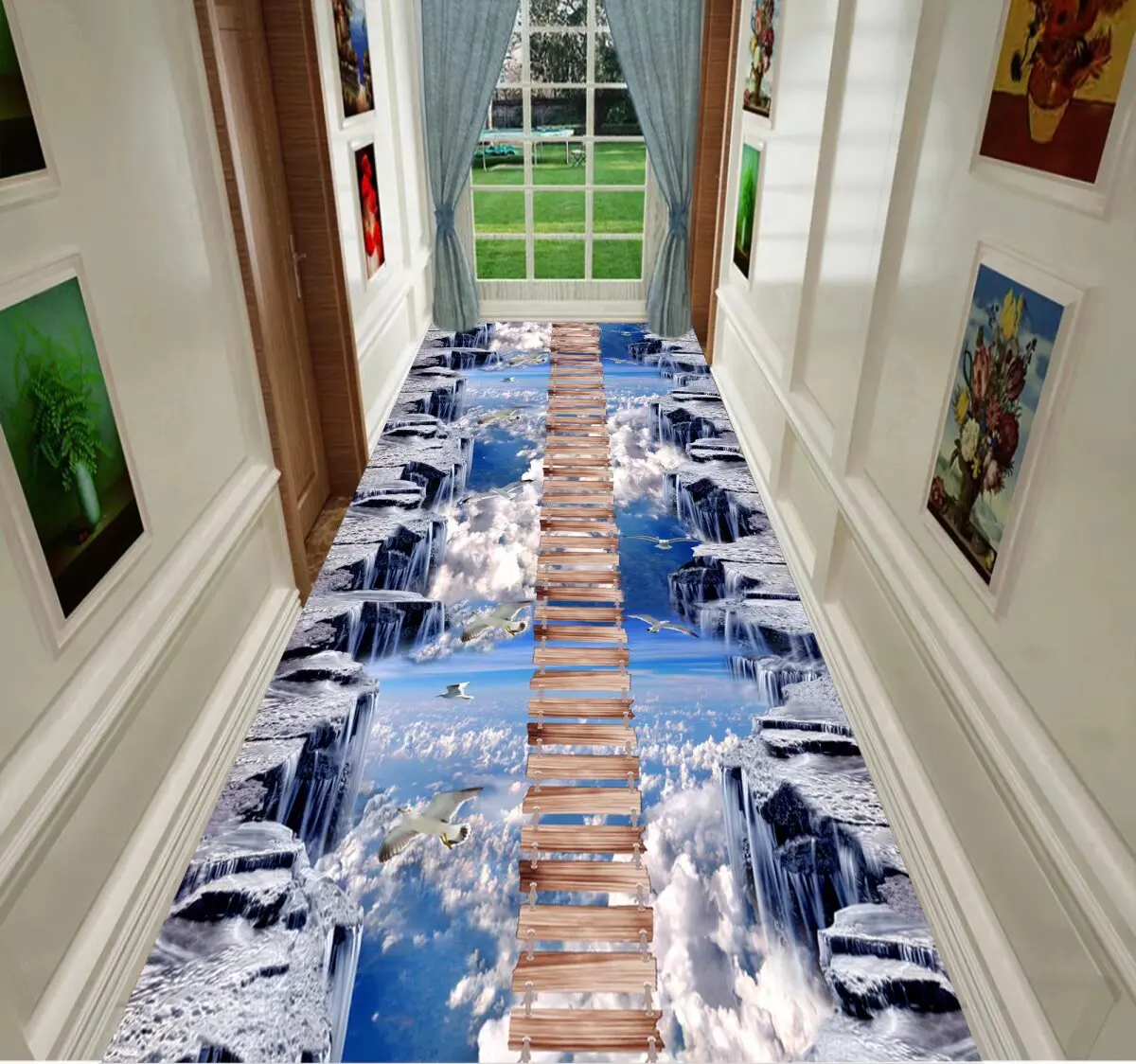 3D Runner corridoio tappeto per passaggio soggiorno decorazione casa Villa tappetini moderno lusso ingresso morbido tappeto di grandi dimensioni