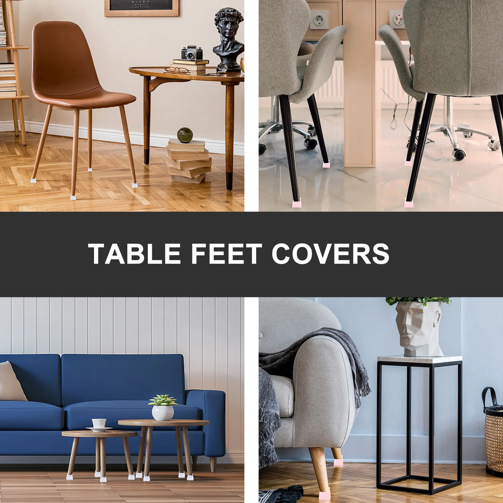 

20Pcs Furniture Protection Cover Silicone Chair Leg Caps Table Foot Pads Reduce Noise Scratches Floor Protector Accessories