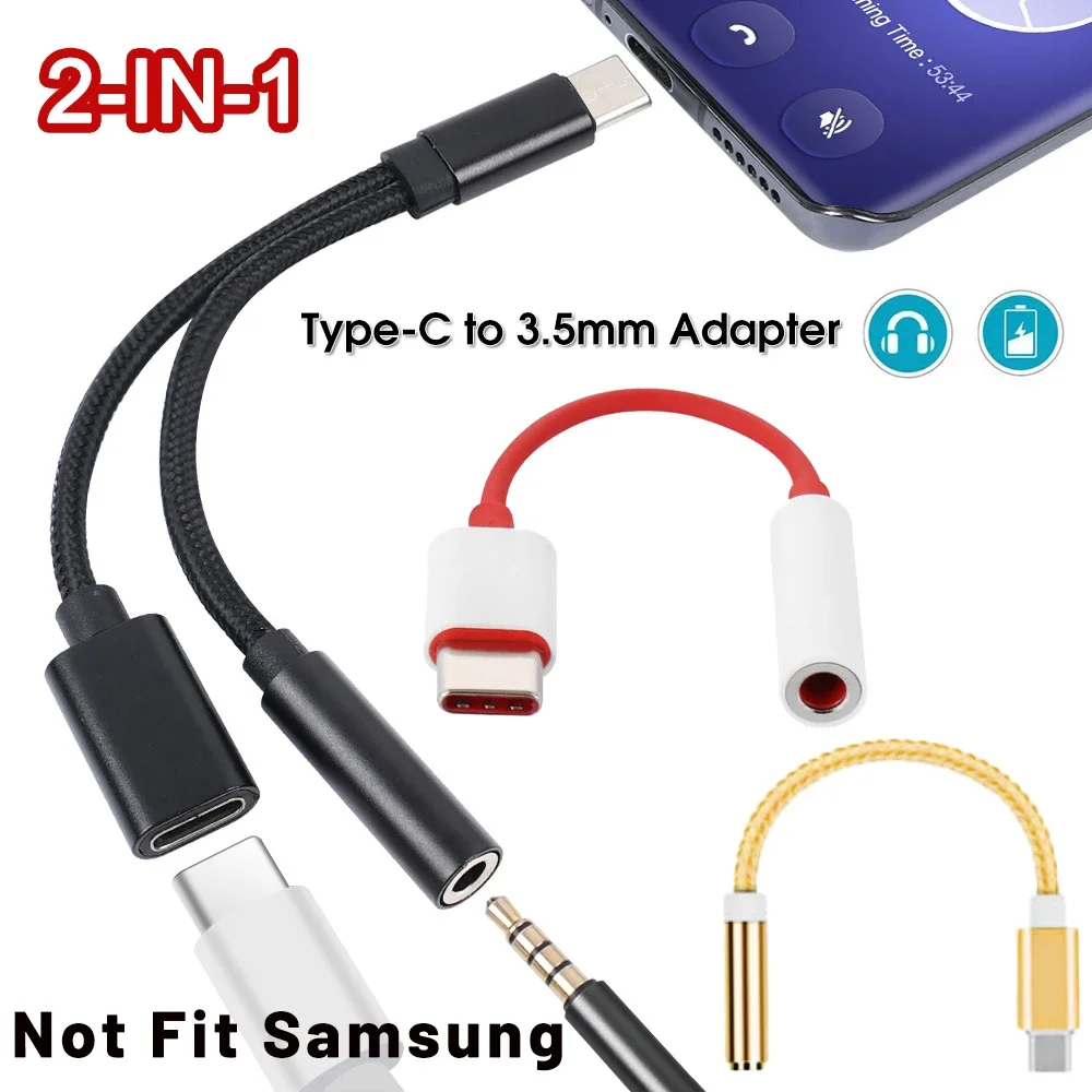 USB Type C To 3.5mm Aux Adapter Type-c 3 5 Jack Audio Cable Earphone Cable Converter for OnePlus Huawei Xiaomi Redmi