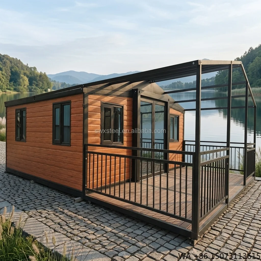 Double Wing Folding Industrial Design Container House Sandwich Panel Mobile 20ft 40ft Expandable Modular Farmhouse Warehouse