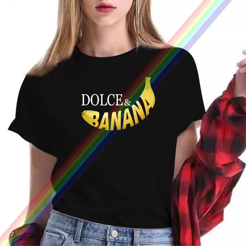 

Oversized Luxury Brand Banana Graphic Tshirt Female Summer Casual T-Shirts For Women's Girls Streetwear Short Sleeve Tee Shirt