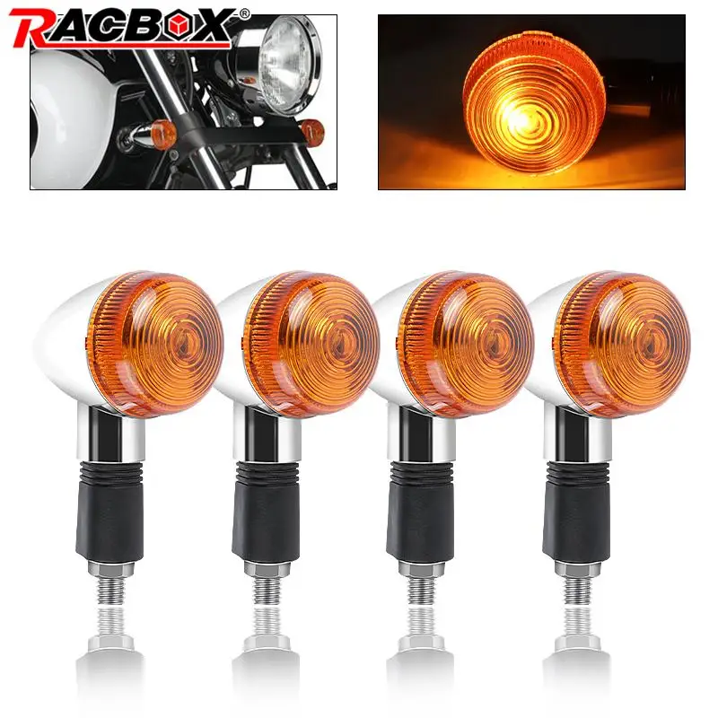 M10 Front Rear Motorcycle Bulb Turn Signal Lights Flashing Amber for Yamaha XVS 125 250 1100 Drag Star SRV250 XVS125 650 Racer