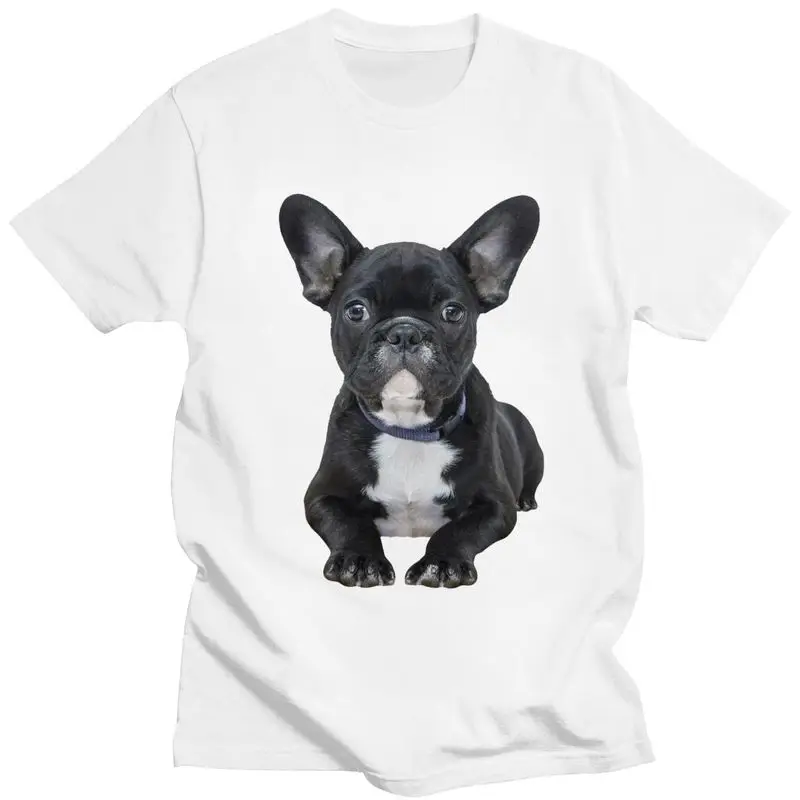 Custom French Bulldog T Shirt Men Soft Cotton Tshirt Handsome Tees Short Sleeves Frenchie Dog T-shirts Fitted Clothing