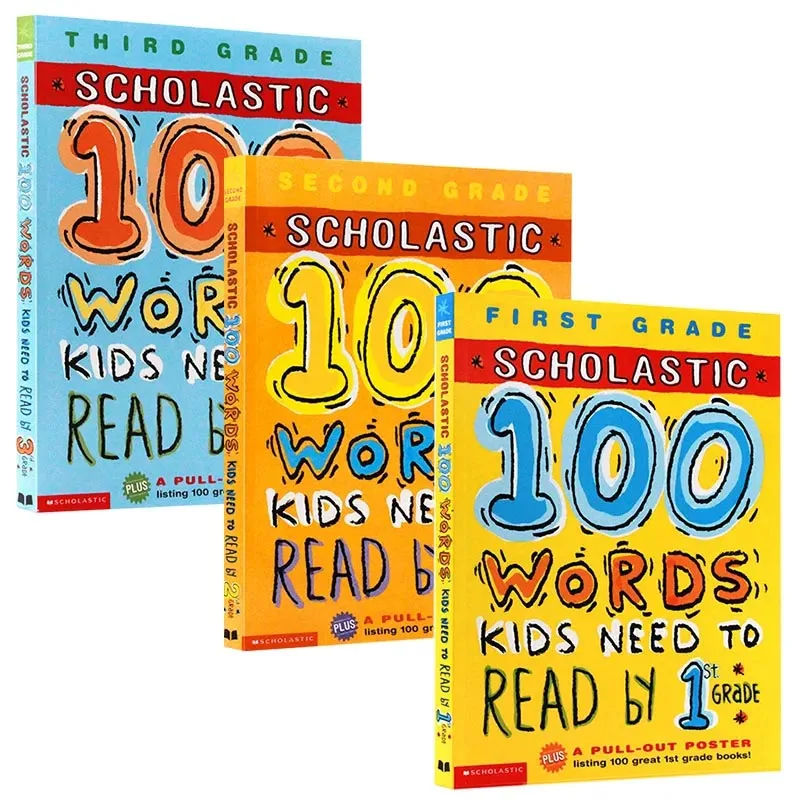 100 Words Kids Need To Read By Grade 1-3 Original English American Primary School Keyword Vocabulary Reading Exercise Workbook