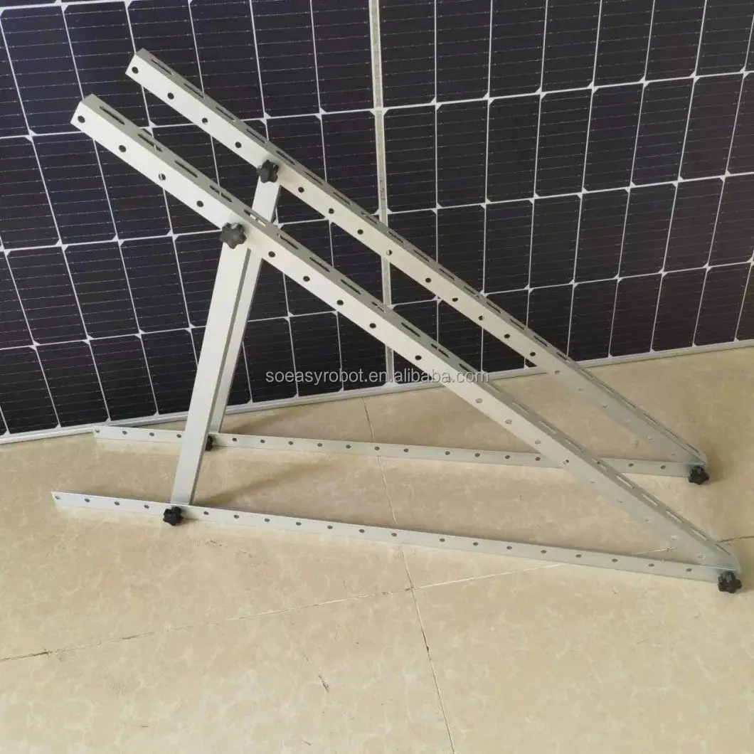 Foldable Aluminum Tripod Solar Mounting Rack, Adjustable Triangle Roof PV Bracket Accessories, Essential Hardware Parts for Resi