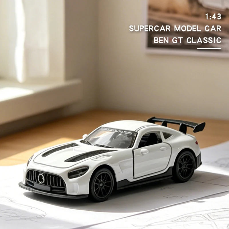 

1:43 Alloy Vintage Diecast Race Car Model Car Classic BENS GT Hypercar Model Pull Back Car Model Miniature Vehicle Replica Gift
