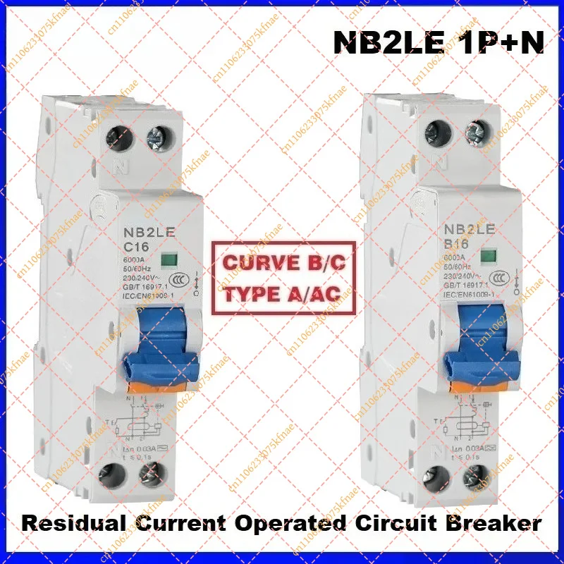 for  CHINT NB2LE Type A RCBO B/C Curve 1P+N 30mA 10A 16A 20A Residual Current Leakage Circuit Breaker