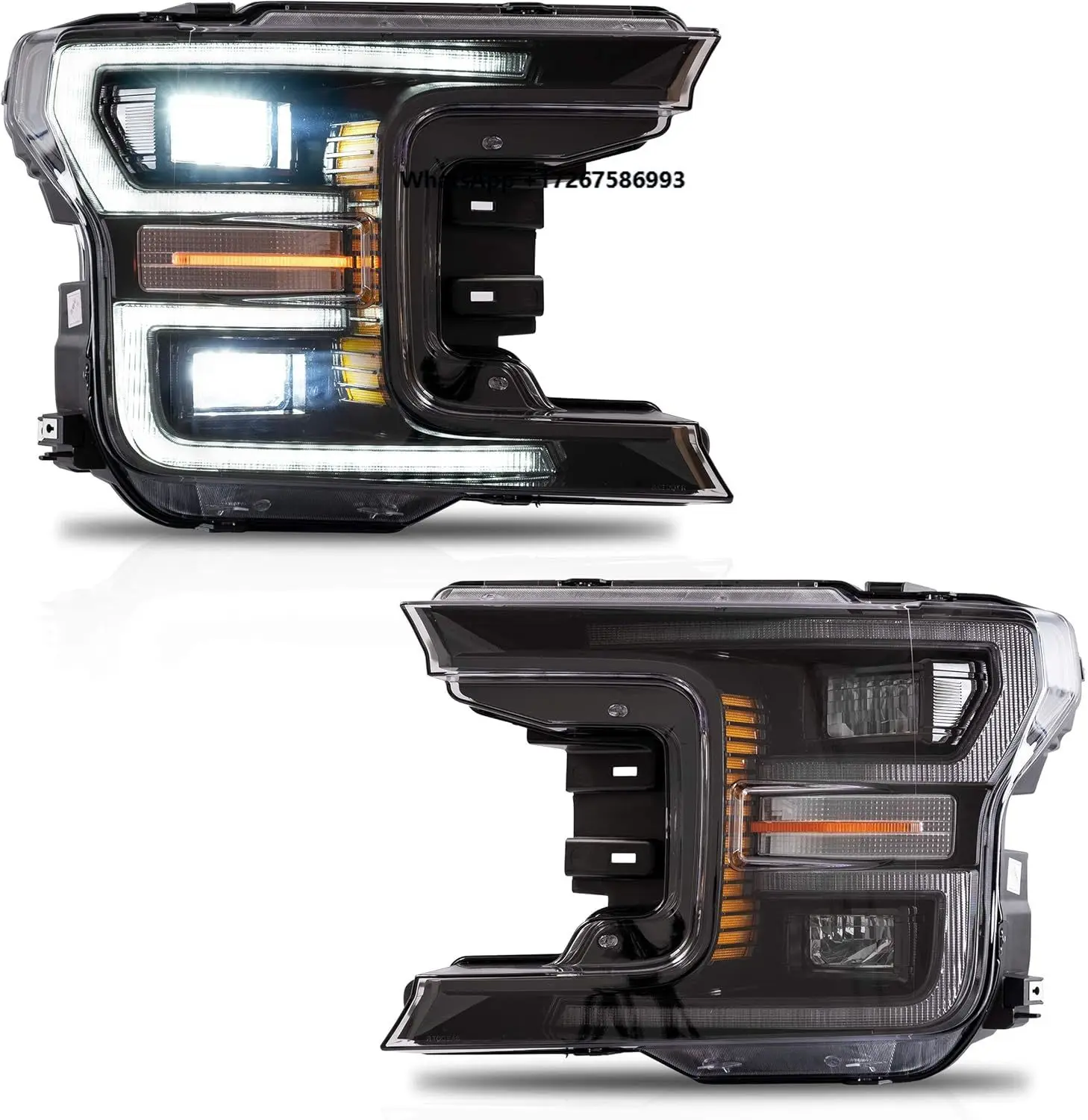 High-Quality Waterproof 12V Car Headlights Left Side Right Side LED Car Headlights for  F150 2018-2020