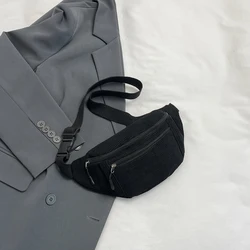 Casual Corduroy Belt Bags for Men Women Fashion Fanny Pack Female Banana Waist Bag Hip Purse Shoulder Crossbody Chest Bag Pocket
