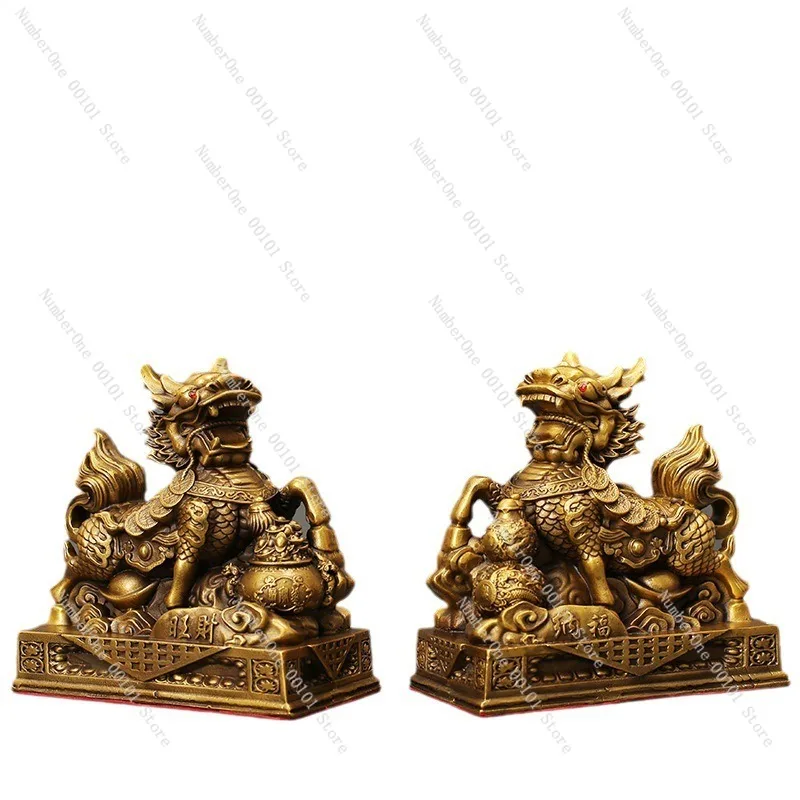 

Copper Male and Female Dragon Figurines,Home Decorative Desktop Items,Office and Store Display,Feng Shui Inspired Brass Ornament