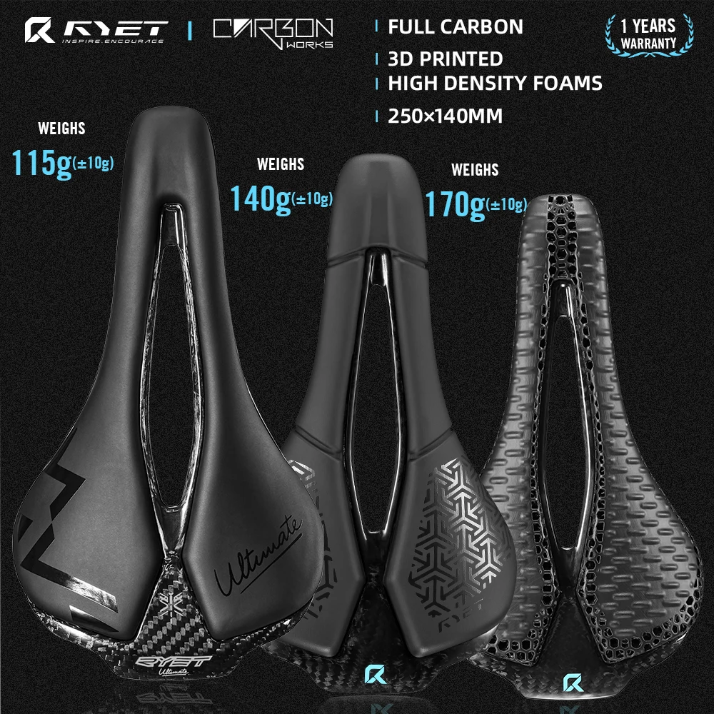 

Full Carbon Saddle 115g Ultralight 7x9mm Rail Racing Road Bike Seat Hollow Ergonomic Breathable Lightweight Cycling Cushion Part