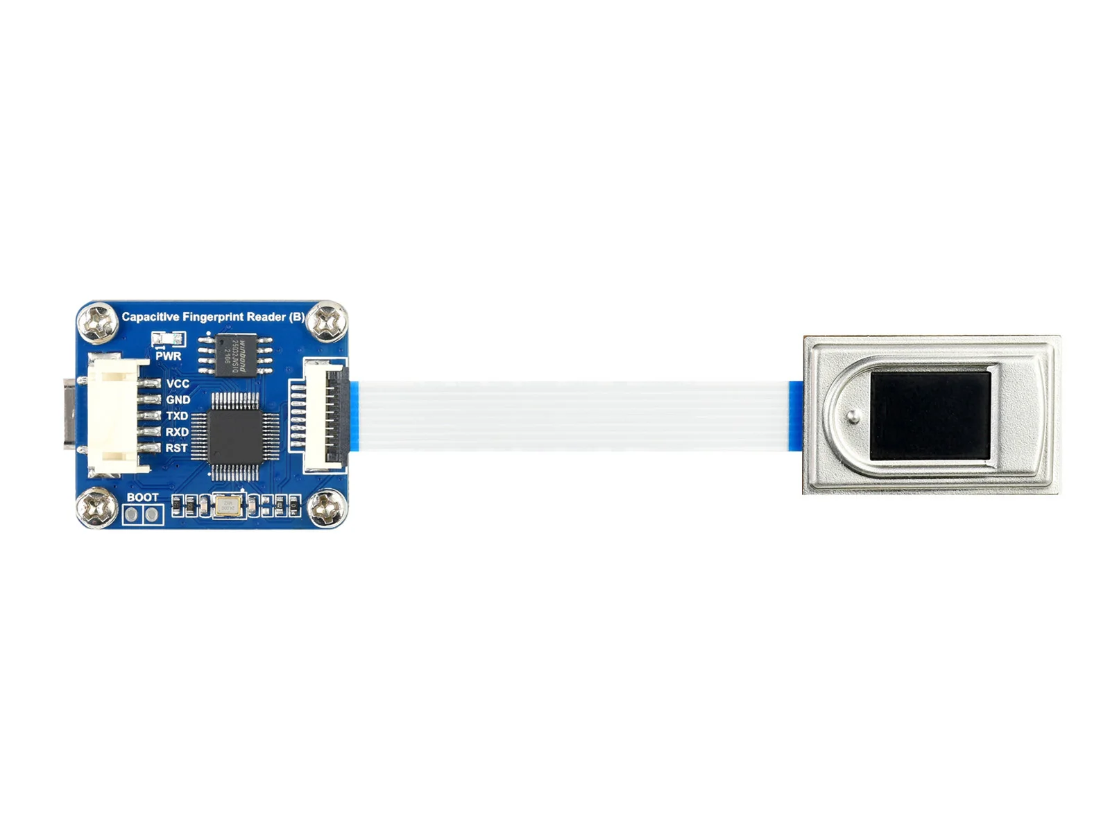 Waveshare High Precision Capacitive Fingerprint Reader (B), UART/USB Dual Ports, 64-bit Encryption,  Semiconductor (capacitive)