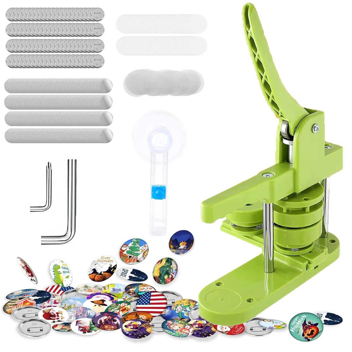 

Машина для изготовления пуговиц, 58 мм (2,25 дюйма), без необходимости в сборке, включает 100 бесплатных принадлежностей для изготовления пуговиц.