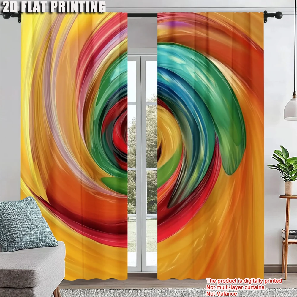 

2pc, Window Treatment Curtains abstract art Fabric,Without Electricity Family Party Suitable for Office decoration