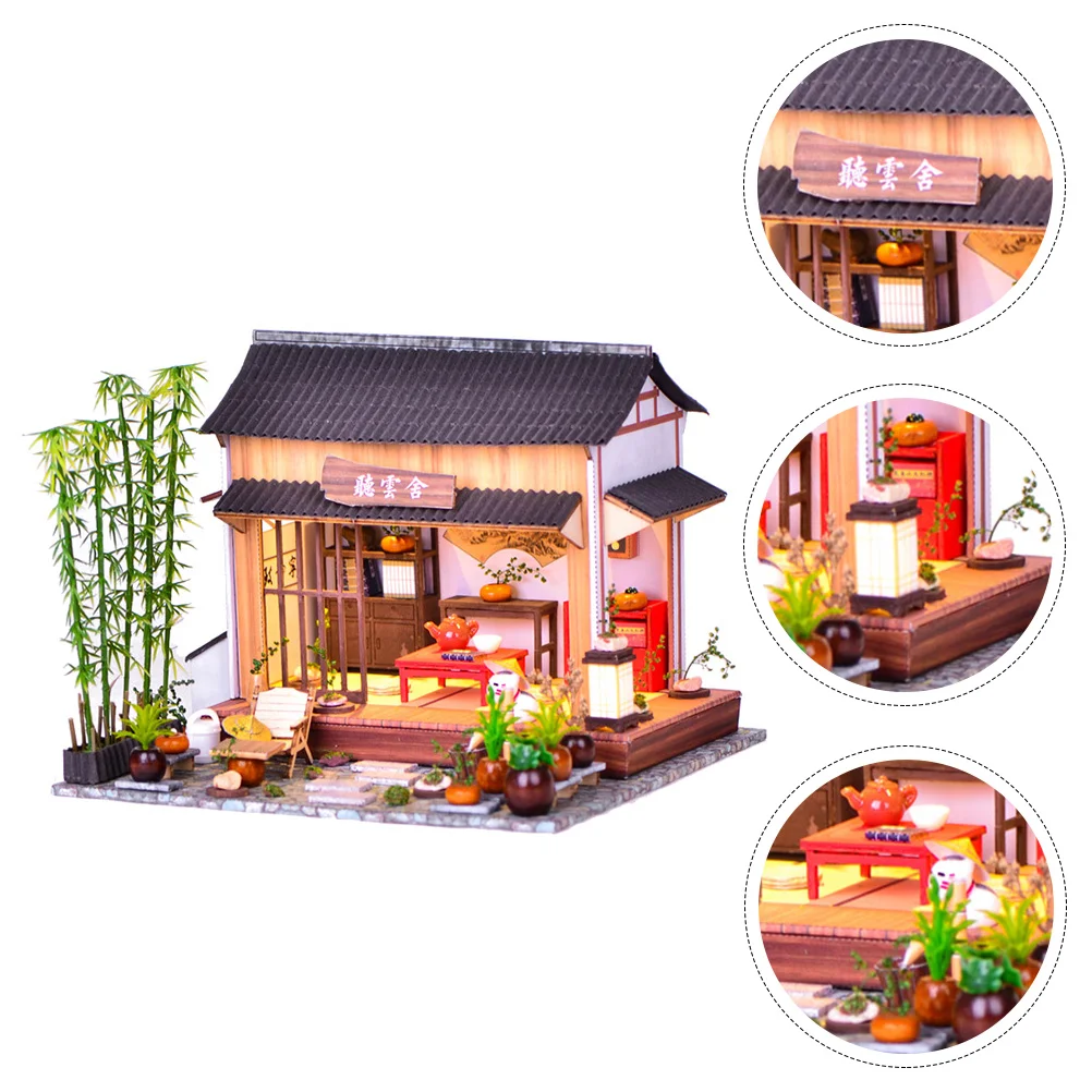 

DIY Chinese Courtyard Style House Toy Garden Model Adornment Assemble Toys Handmade