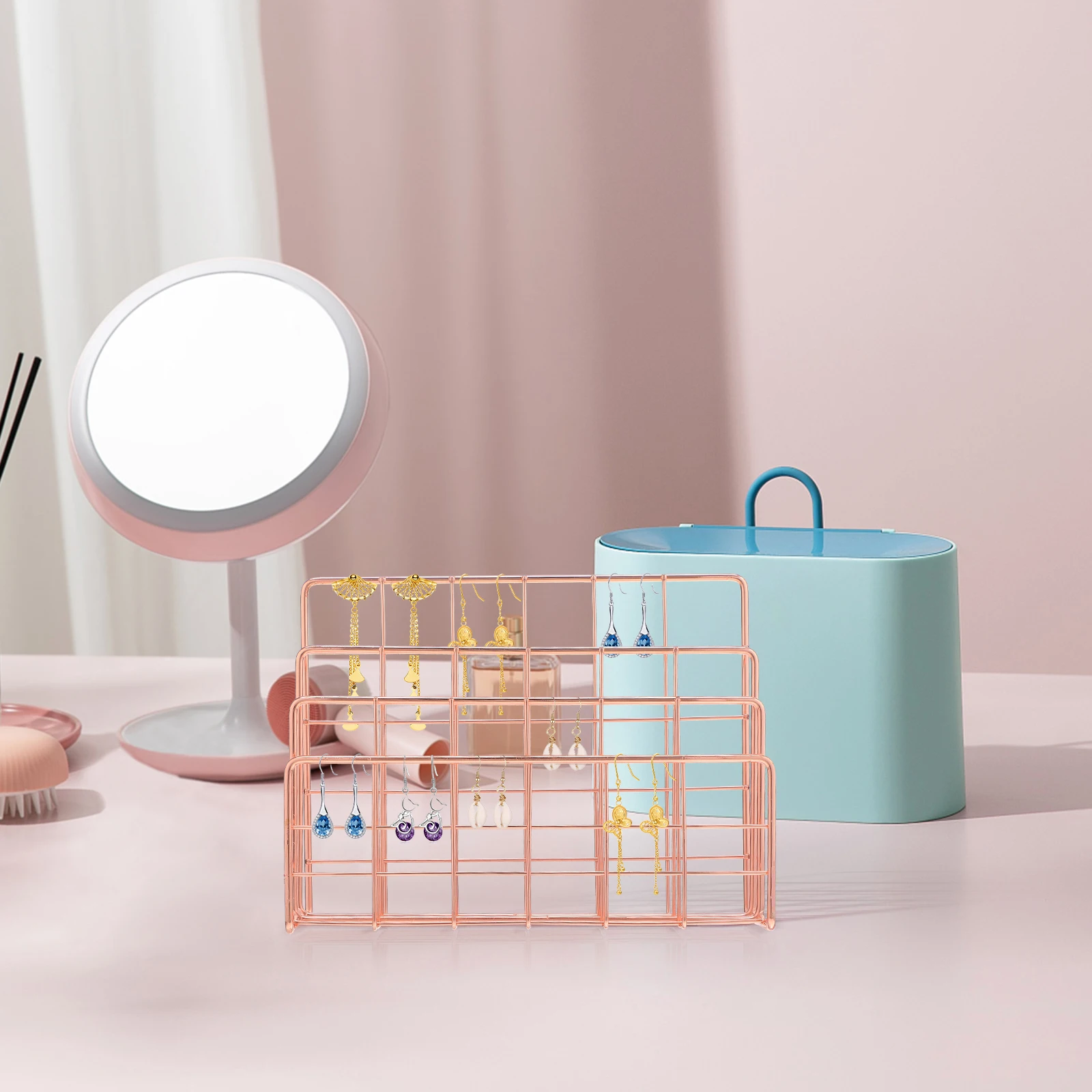 

3 Slot Magazine Organizer Metal Desktop File Holder for Office Home Library Storage Rack Book Display Stand Metal Storage Rack