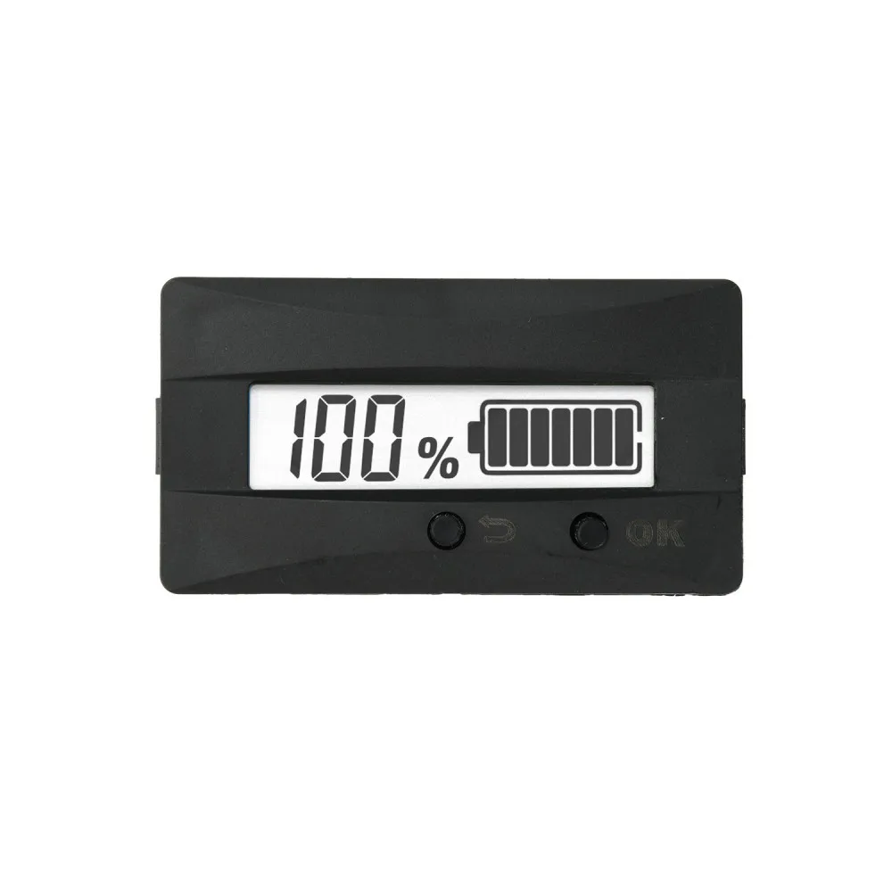 Battery Voltage Capacity Indicator LCD Display DC9-120V LiFePO4 Ternary Lithium Battery Level Monitor Waterproof Panel Meter