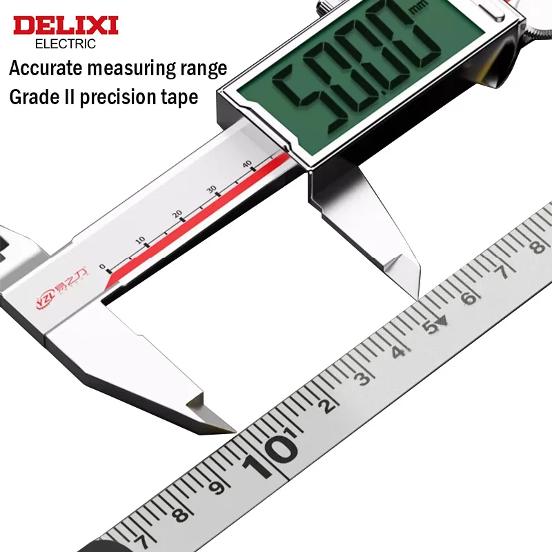 DELIXI ELECTRIC Tape Measure， 30M High Quality Fiberglass Double Sided Printing Measuring Tool,for Engineering Land Surveying