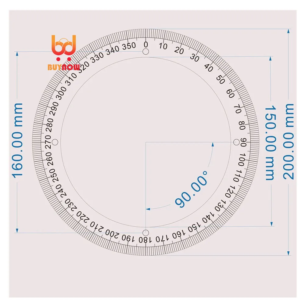 Outer Diameter 200mm Dial Scale Identification Dial Degree Graduated Circle Disk Protractor For Machine Tool Measurement Tools
