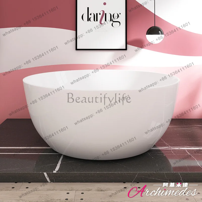 B & B hostel, teacup-type acrylic freestanding bathtub, full skirt round couple bathtub AJ-6054