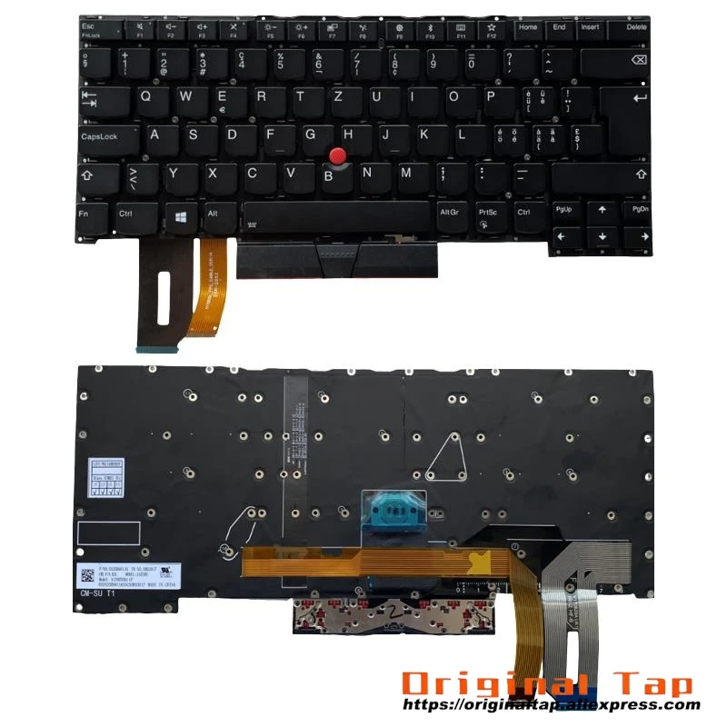 Швейцарская клавиатура с подсветкой SWS для Lenovo Thinkpad T490s T495s SN20R66064 SN20R66136