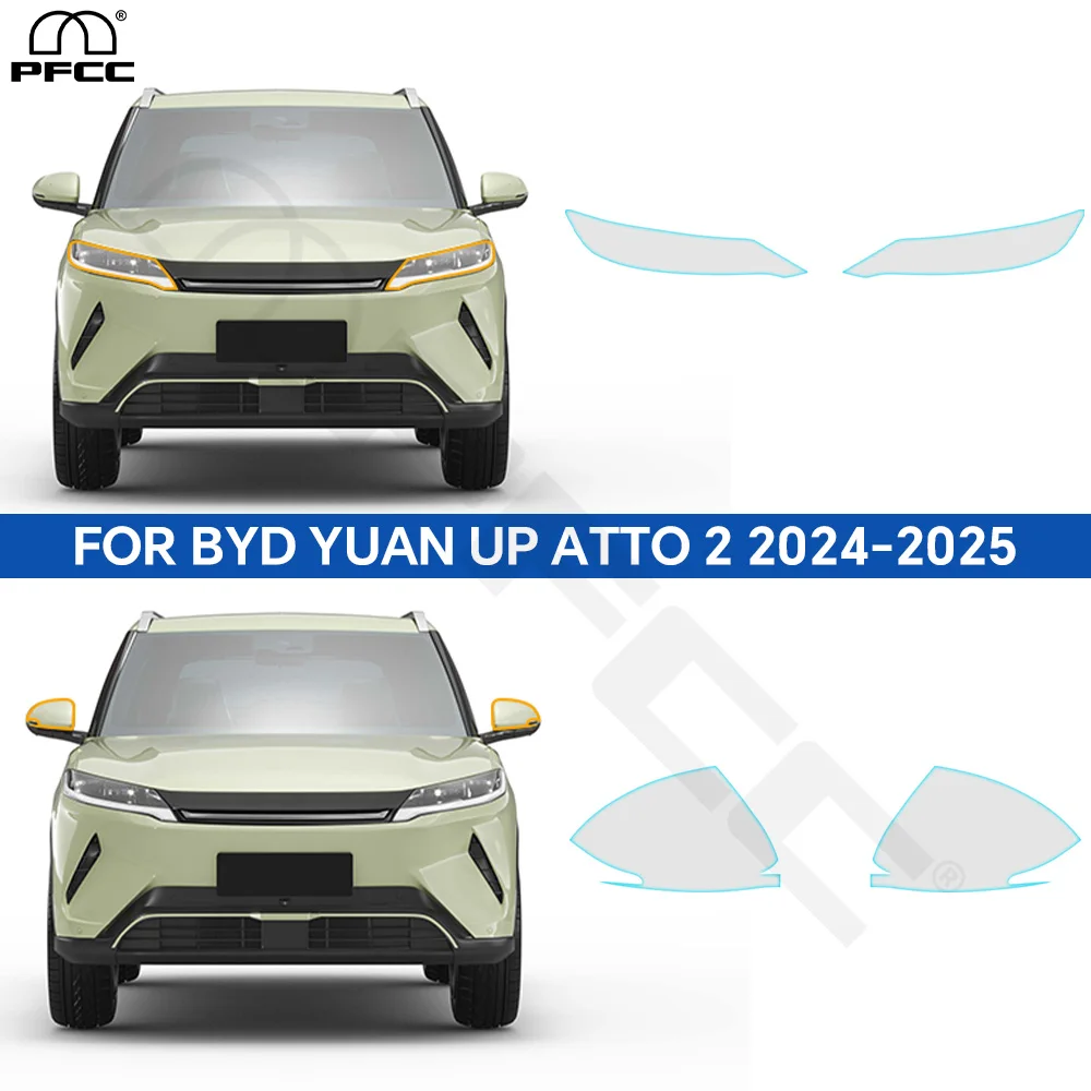 

Для BYD Yuan UP ATTO 2 2024-2025 PPF PreCut Clear B Pillars Защитная пленка для фар автомобиля Прозрачный невидимый аксессуар